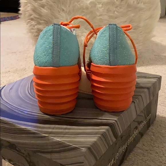 Jeffrey Campbell Inferma Sneaker Wedge Aq/Or 8.5 - Picture 3 of 5